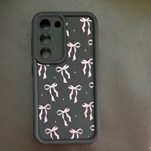 Samsung Galaxy Black and Pink Ribbon Phone Case